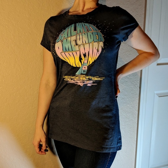 Pink VS sail with me under pink stars shirt size L - Picture 2 of 4